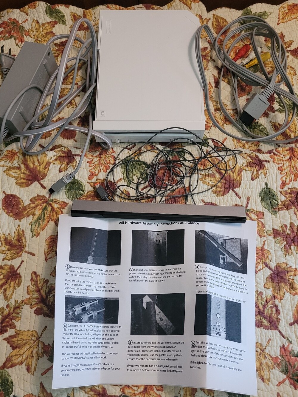 Nintendo Wii Console (Model RVL-001) with All Hookups & Manual - Fully Intact